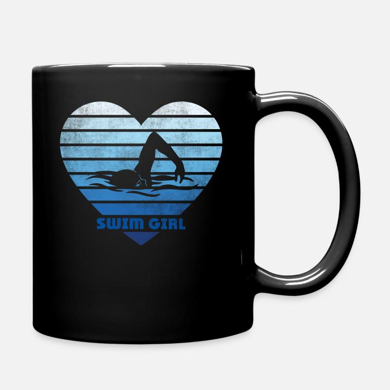 Schwimmerin Schwimmen Mädchen - Tasse einfarbig - Schwarz