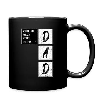 Dad crossword dad wonderful - Full Colour Mug - black - Right