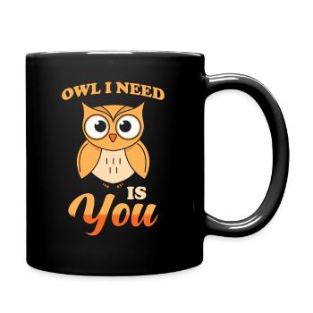 Owls pun - Full Colour Mug - black - Right