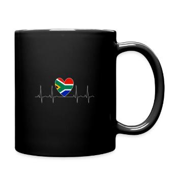 Heartbeat Südafrika Herz Herzschlag - Tasse einfarbig - Schwarz - Rechts