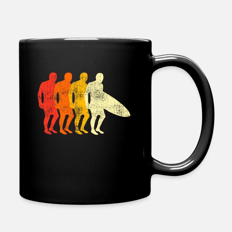 Retro Surfing Surfer - Tasse einfarbig - Schwarz