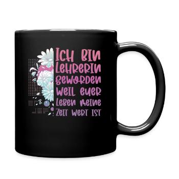 Lehrerin - Tasse einfarbig - Schwarz - Rechts