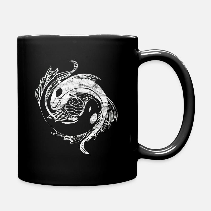 Koi Ying Yang Vintage - Tasse einfarbig - Schwarz