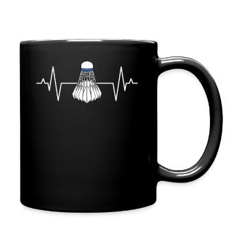 Badminton badminton player shuttlecock gift - Full Colour Mug - black - Right