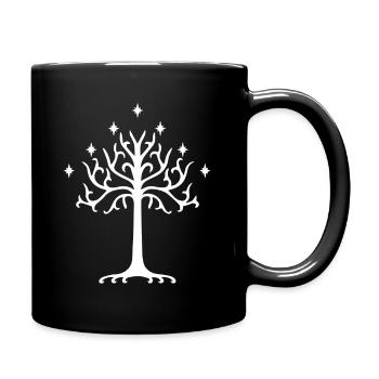 Weißer Baum - Tasse einfarbig - Schwarz - Rechts