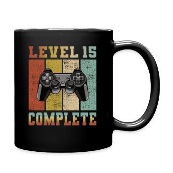 Niveau 15 anniversaire complete 15 ans gamer - Mug uni - noir - Droite