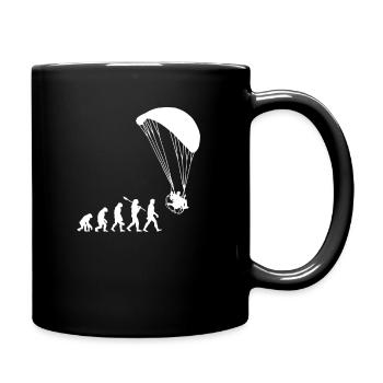paramotorische Evolution vintage, paramotor - Tasse einfarbig - Schwarz - Rechts