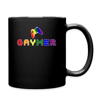 LGBT Gay Pride Gaymer Vidéo Jeu arc-en-ciel couleur - Mug uni - noir - Droite