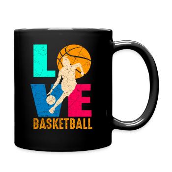 Basketballspieler Basketball Mädchen - Tasse einfarbig - Schwarz - Rechts