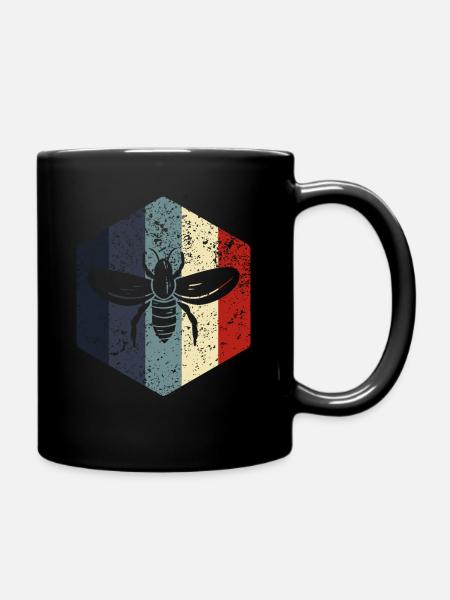 Imker Biene Retro Imkerin Geschenke - Tasse einfarbig - Schwarz
