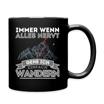 wandern - Tasse einfarbig - Schwarz - Rechts