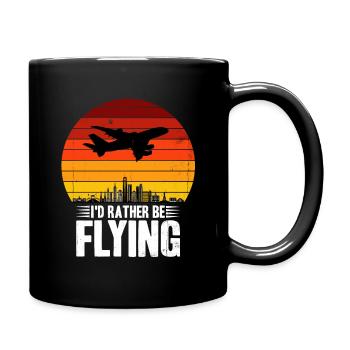 Flugzeug - Tasse einfarbig - Schwarz - Rechts