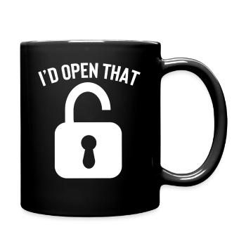 Lock I open the key service key - Full Colour Mug - black - Right