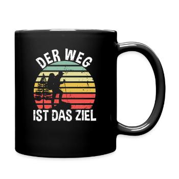 Wanderer Der Weg Ist Das Ziel - Tasse einfarbig - Schwarz - Rechts