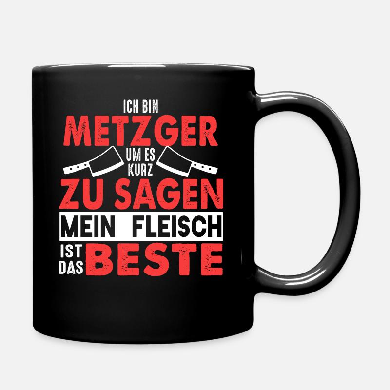 Metzger Fleischer Fleisch Fleischerei Geschenk - Tasse einfarbig - Schwarz