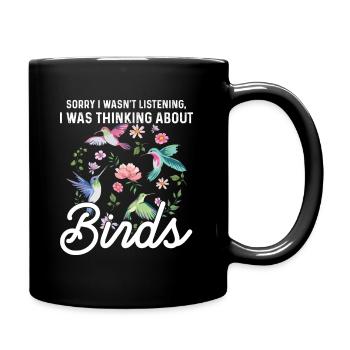 Ornithology saying for a bird photographer - Full Colour Mug - black - Right