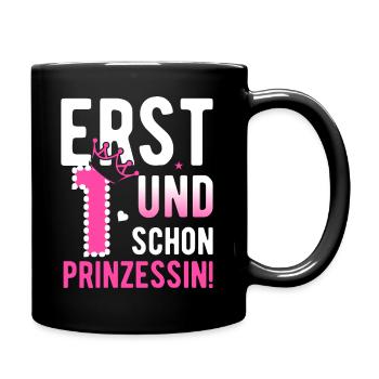1. Geburtstag Mädchen 1 Jahre Prinzessin Party - Tasse einfarbig - Schwarz - Rechts