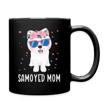 Samojeden Mama Samojede Samojedenhunde Geschenk - Tasse einfarbig - Schwarz - Rechts
