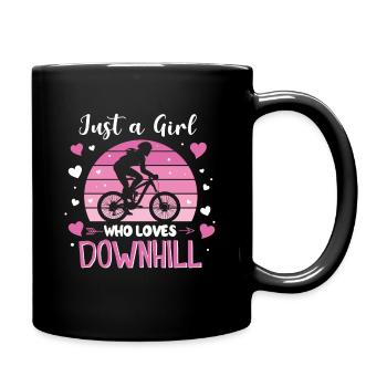 Just A Girl Who Loves Downhill Mountainbike Biker - Tasse einfarbig - Schwarz - Rechts