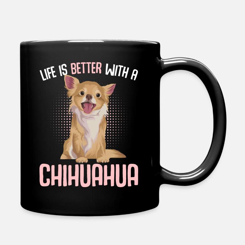 Chihuahua Spruch Hundehalter Geschenk - Tasse einfarbig - Schwarz