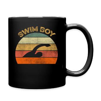 Schwimm Schwimmer Schwimmen Jungs - Tasse einfarbig - Schwarz - Rechts