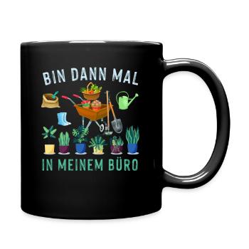 Je vais travailler dans mon bureau- jardin - Mug uni - noir - Droite