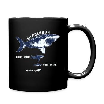 Requin requin de requin de megalodon requin blanc plongeur - Mug uni - noir - Droite