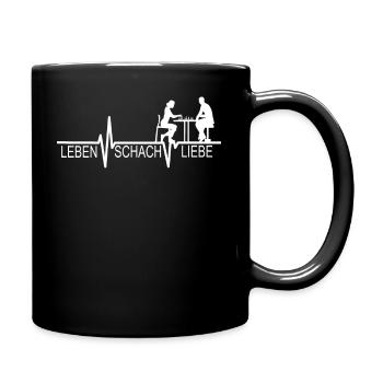 Schach Schachspiel Schachfiguren Design - Tasse einfarbig - Schwarz - Rechts