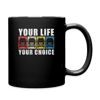Eat Sleep Camion camion proverbes Funny cadeau - Mug uni - noir - Droite