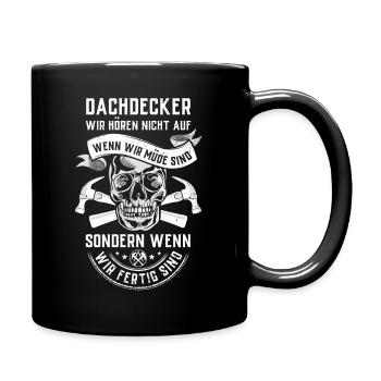 Dachdecker - Tasse einfarbig - Schwarz - Rechts