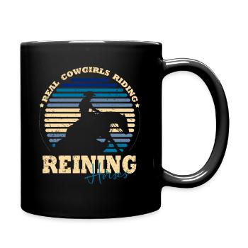 Echte Cowgirls reiten Reiningpferde - Mug uni - noir - Droite