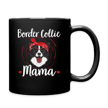 Border Collie Mama Collies Dog Owner Gift - Full Colour Mug - black - Right