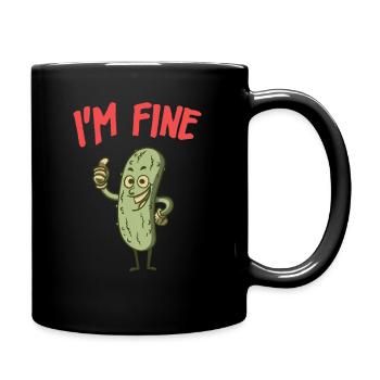 Im Fine niedliche Gurke - Tasse einfarbig - Schwarz - Rechts