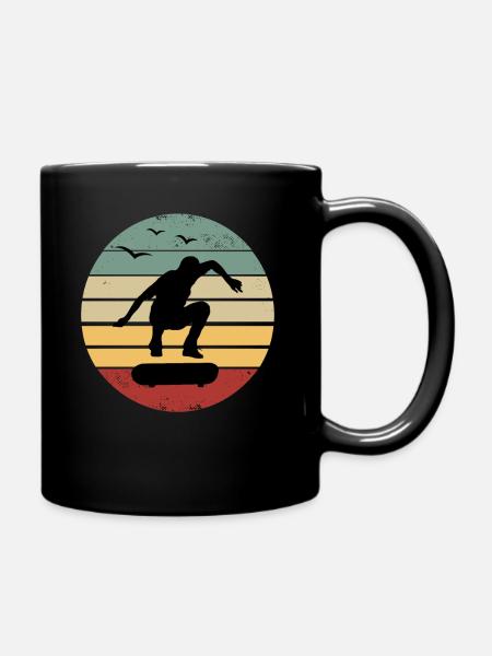 Skateur de skateboard rétro skateur - Mug uni - noir