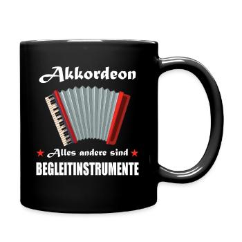 Akkordeon Geschenk Steirische Ziehharmonika - Tasse einfarbig - Schwarz - Rechts
