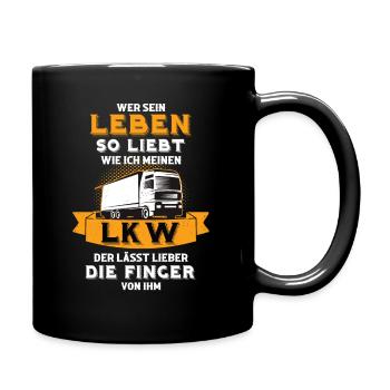 Finger von meinem LKW - Fernfahrer Lastwagen Truck - Tasse einfarbig - Schwarz - Rechts