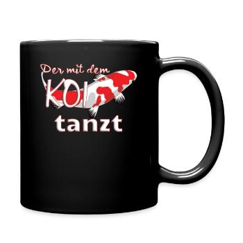 Tanzen Koi Karpfen Design Geschenk - Tasse einfarbig - Schwarz - Rechts