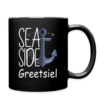 Greetsiel Moin Ostfriesland Urlaub Nordseeküste - Tasse einfarbig - Schwarz - Rechts