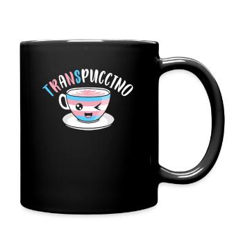 Transgender Cappuccino Trans Flagge Kaffee - Tasse einfarbig - Schwarz - Rechts