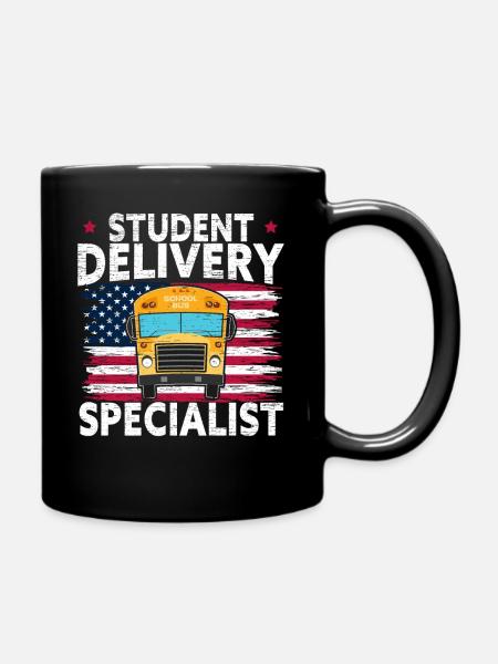 Student Delivery Specialist American School Bus - Full Colour Mug - black