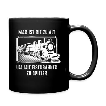 Modelleisenbahn - Tasse einfarbig - Schwarz - Rechts