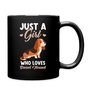 Basset Hound - Full Colour Mug - black - Right