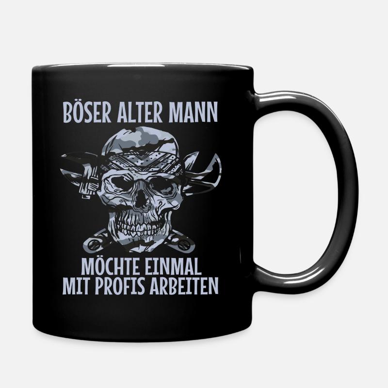Totenkopf Camouflage Mechaniker Techniker Opa - Tasse einfarbig - Schwarz