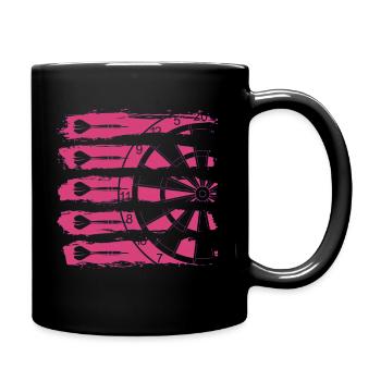 DART DART DART !!! Das coole Dartspielerin Darts - Tasse einfarbig - Schwarz - Rechts