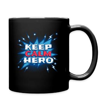 Keep calm hero - Super héros motif - Mug uni - noir - Droite