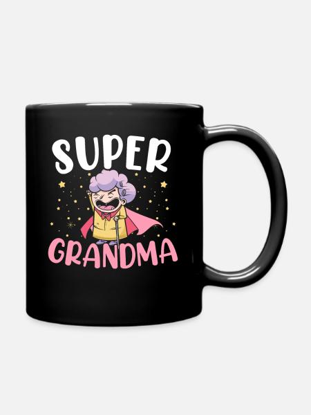 Supermormor Bestemor Best bestemor noensinne - Ensfarget kopp - svart