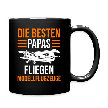 Modellflieger Papa Modellflugzeug Modellflug Flugz - Tasse einfarbig - Schwarz - Rechts