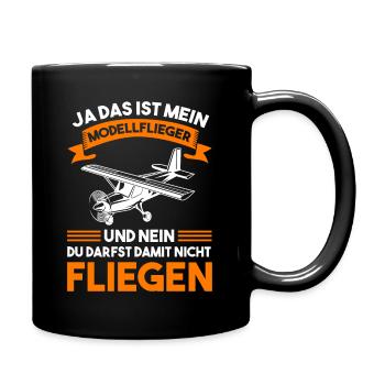 Modellflugzeug Flieger Flugzeug Pilot Modellflug M - Tasse einfarbig - Schwarz - Rechts