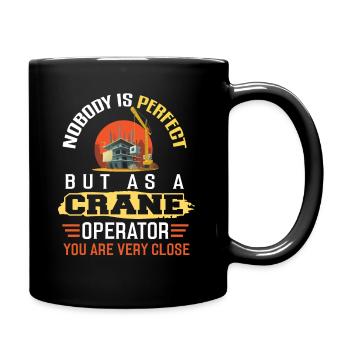 Kranfahrer Kran Kranführer Baustelle Arbeit - Tasse einfarbig - Schwarz - Rechts