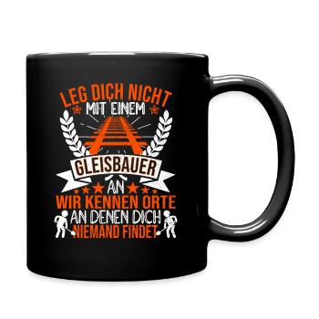 Gleisbauer Gleisbauarbeiter Schienenarbeiter - Tasse einfarbig - Schwarz - Rechts